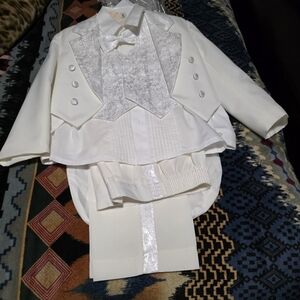 Elegant Ivory Kids Tuxedo 5 Piece